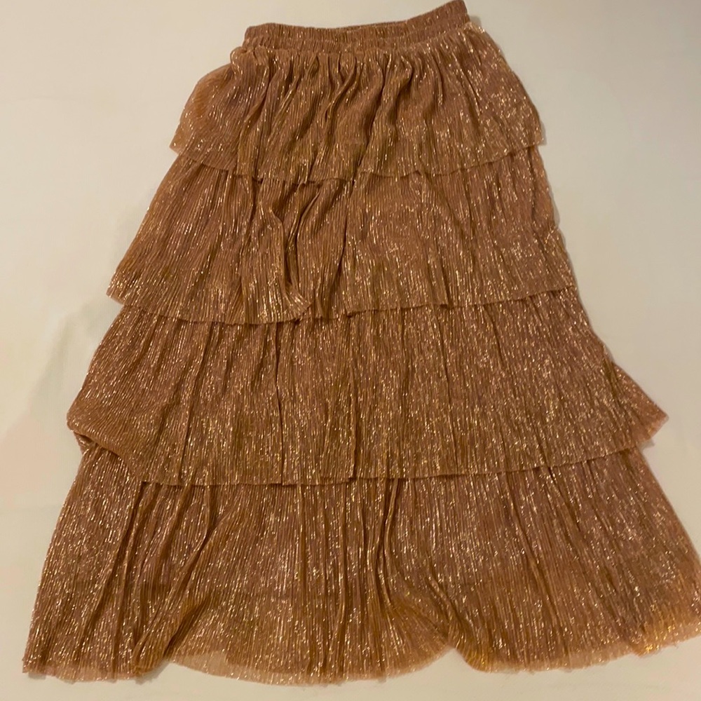 Champagne, sparkly maxi dress - size small NWT